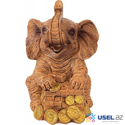 Статуэтка "Слоник"  с деньгами и монетами 